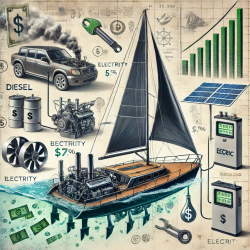 DALL·E 2025-02-05 12.00.30 - A conceptual illustration representing the costs of converting a sailboat from diesel to electric propulsion. The image features a split-view sailboat.webp